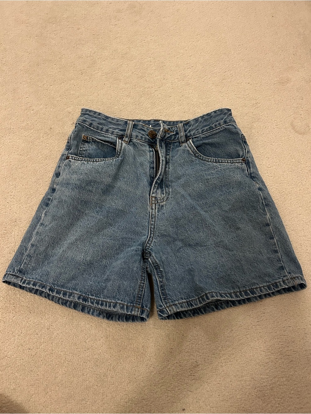 High-Rise Denim Women’s Shorts - Blue